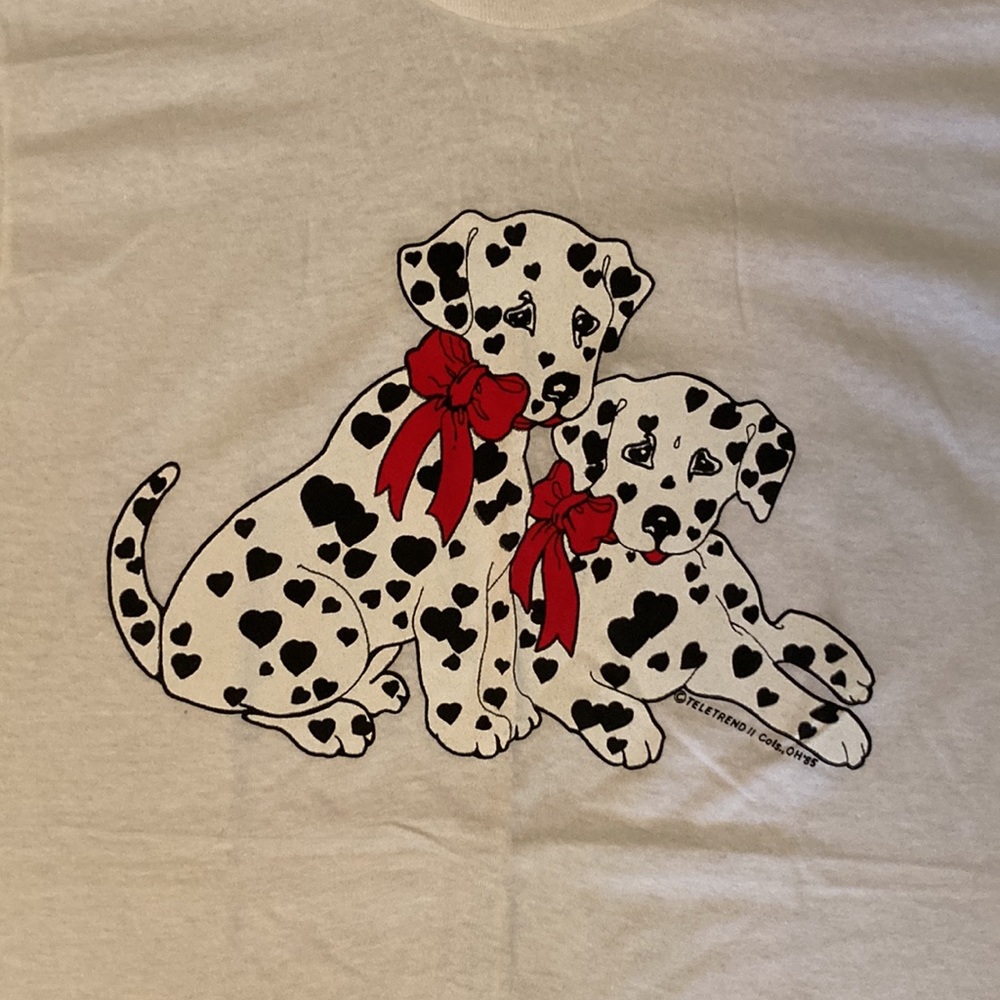 1985 Teletrend II Dalmatian Screen Printed T-Shirt Made In USA